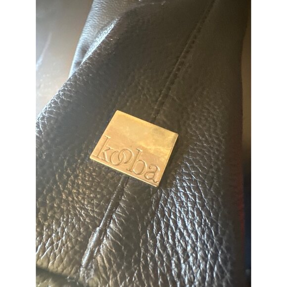 Kooba Black Leather Hobo Shoulder Bag Minimalist Biker Old Money - Picture 5 of 5